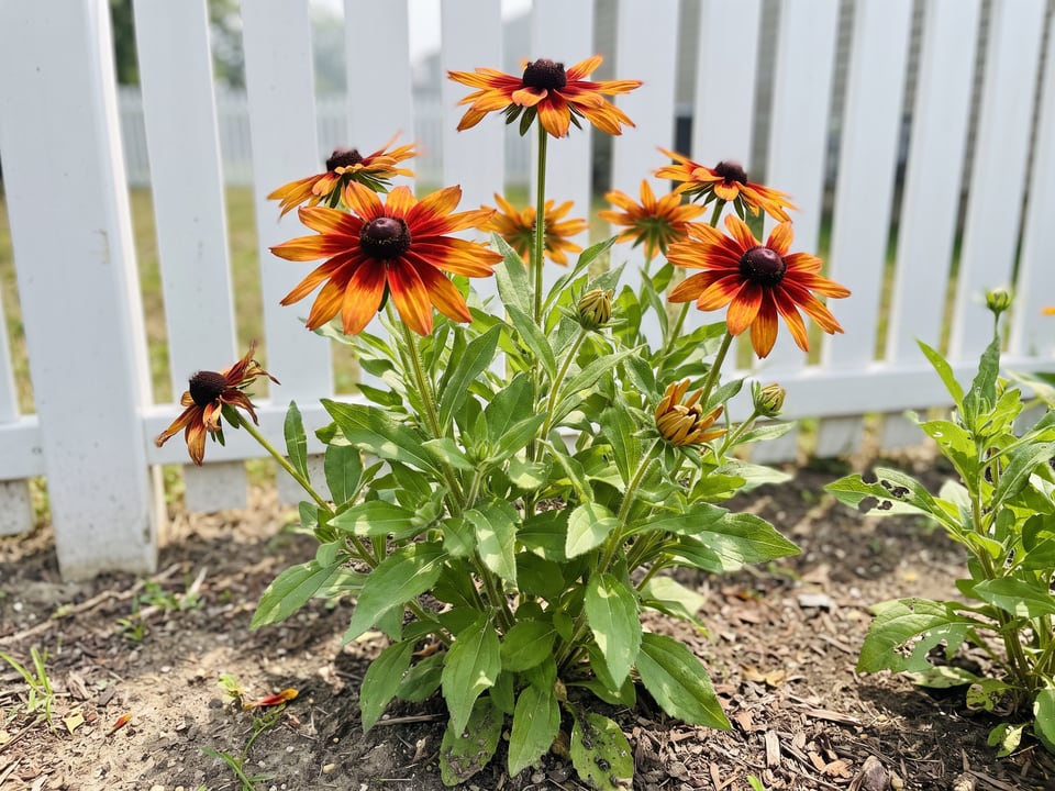 Autumn Colors black-eyed Susan plants in bloom in a garden