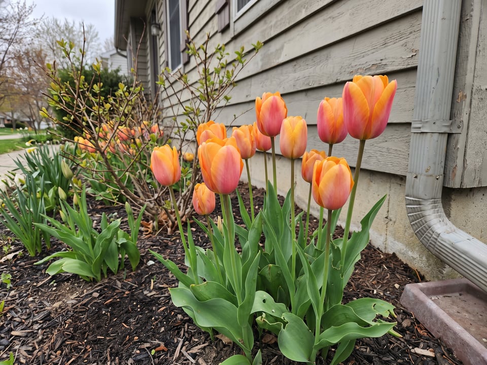 Dordogne tulip plants in bloom in a garden