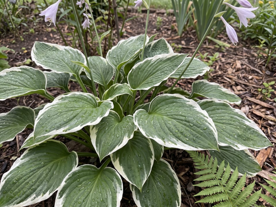 Leaves of Francee hosta up close