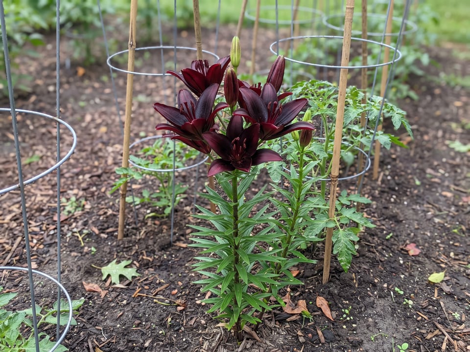 Landini lily plants in bloom in a garden